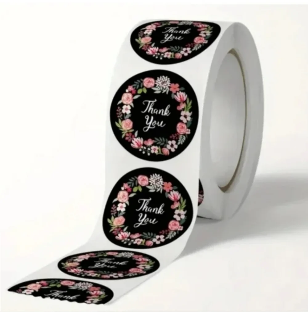 500 Pieces Roll Thank You Sealing Sticker